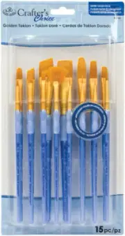 Crafter's Choice Gold Taklon Brush Value Pack 15/Pkg-