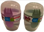 Sistema Snack Capsule to go, 515 ml, Lot of 2, Pink & Pistachio