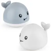 Catzon Baby Bath Toys Whale Light Up Sprinkler Bathtub Toys for Boys Girls White
