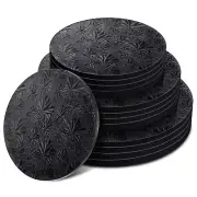 Set of 12 Black Cake Drums 8 10 and 12-inch Round Cake Boards Baking Sturdy C...