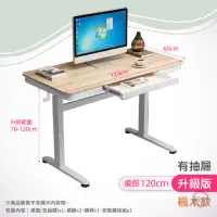 在飛比找momo購物網優惠-【DE生活】手動電腦升降桌 120CM 升降電腦桌 升降書桌