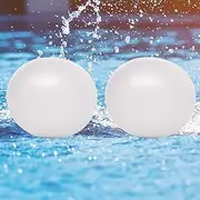 14" Solar Floating Pool Lights (2 Pack) - 7 Color Changing Inflatable Waterproof LED Lights - Swimming Pool Decorations Outdoor Backyard Accessories - Pool Lights for In ground and Above Ground Pools