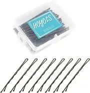 Hoyols Bobby Pin for Thick Thin Hair, Secure Hold Wavy Slide Proof Gold Hairpins for Bun Decorative Women 100 Count, 2 3/8 inch (Brown)