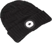 [MOKKHNB] 1Set LED Knitted Hat with Detachable Headlamp for Outdoor Cycling Windproof Sports Beanie for Night Running and Activities Stylish Accessory Black