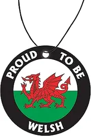 Proud to Be Welsh Car Air Freshener (Fun Birthday/Flag Patriotic/Xmas Christmas Stocking Filler/Secret Santa/Unique Novelty Scented Gift)