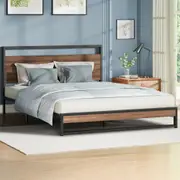 ALFORDSON Metal Bed Frame Queen Double King Single Platform Mattress Base Wood