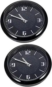 2pcs Car Clock Mechanism Mini Clock for Desk Travel Clock Automotive Vent Clocks Watch Kit LED Clock Large Wall Clock Seconds Digital Clock Battery Clock Flip Clock Steel Black