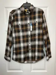 Size S Carhartt Rugged Flex Plaid Relaxed Fit Lightweight Long Sleeve Shirt