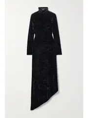 [A.L.C.] A.L.C. - Brielle Cutout Crushed-velvet Maxi Dress - Navy - US0 US 0 Blue