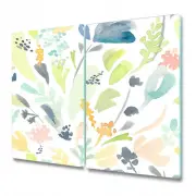 Tempered Glass Bread Board Worktop Saver Kitchen Colourful Floral white 2x30x52