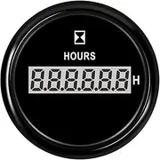 52mm Digital Hour Meters 9-32VDC LCD Waterproof Clock Gauges Time Gauges for Auto Boat Red Backlight Voltmeter(BN)