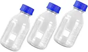 OSOLADY 3Pcs Glass Reagent Bottles Chemical Storage Bottles with Caps Transparent Design for Medicine and Laboratory Use for Liquid Sealing and Sample Collection
