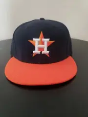 RARE NEW ERA 59FIFTY FITTED ON FIELD CAP NO SIDE LOGO HOUSTON ASTROS 7 1/2