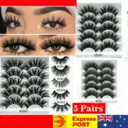 5 Pairs Mink 3D 5D Fake Eyelashes Eye Lashes Makeup Extension Mink Handmade Fake