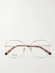 [DIOR Eyewear] DIOR Eyewear - Mini Cd O B4u Oversized Round-frame Silver-tone And Tortoiseshell Acetate Optical Glasses - Gold - One size One size Gold