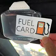 Specialist ID 2 Pack - Heavy Duty Visor Fuel Card Holder with Clear Vinyl Pocket - Truck & Car Accessories for Interior - Drivers License, Auto Insurance Card & Fleet Vehicle Gas Log Storage - (Black)
