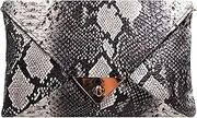 [Lobagve] Van Caro Women's Faux Leather Snake Envelope Clutch Handbag Chain Bag