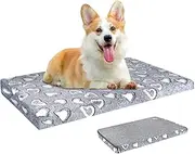 VANKEAN Dog Crate Mat Reversible(Cool and Warm), Stylish Pet Bed Mattress for Dogs, Water Proof Linings, Removable Machine Washable Cover, Firm Support Pet Pad for Small to XX-Large Dogs, Grey