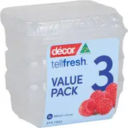 Decor Tellfresh Container Set Oblong 250mL x 3 pack