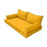 |COVER ONLY|Style2 Full Contrast Trim Daybed Mattress Bolster Pillow Cover AD108