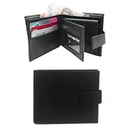 Samsonite RFID Blocking Leather Wallet with Coin Purse - Black