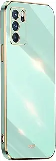 [EASSGU] Galvanised Frame Mobile Phone Case for Oppo A16 / Oppo A16s / Oppo A54s (6.52 Inches), Soft TPU Silicone Protective Case - Green
