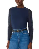 Whistles Lace Sleeve Top