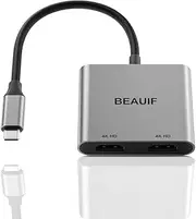 USB C to Dual HDMI Adapter - 4K @60Hz, Compatible with Dell, HP, MacBook Pro, and More. Enhance Productivity with Dual Monitor Setup