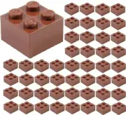 ☀️50x NEW LEGO 2x2 REDDISH BROWN Bricks (# 3003) BULK Parts City Building