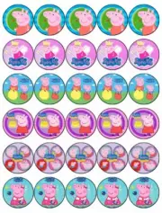 Peppa Pig Cupcake Toppers Edible Wafer Birthday Cake Decorations (2 Sizes)