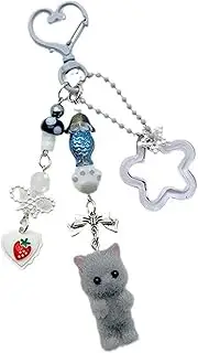 [Qianly] Cat Keyring Bag Accessory for Car Keys And Wallet