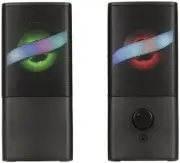 2CH USB Powered PC Stereo Speakers with RGB Lights 3.5mm Headphone Socket