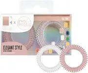 Invisibobble Slim Hair Scrunchie "Pink Glasses" I 8 x Thin Rose Shimmer Hair Bobbles for Girls & Women I Elegant Look & Strong Hold I Limited Collection Rosie Fortescue