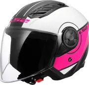LS2 OF616 Airflow II Cover Jet Helmet, white-pink, Size 3XL for Men White Pink