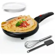 NutriChef Electric Griddle - Crepe Maker Hot Plate Cooktop 8” Pan Style PKCRM08