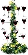 Cocktail Tree Stand, Christmas Tree Drink Holder, 3 Tier - 12 Holders for Champagne, Martini, Margarita Cups Holder, Perfect for Bridal Showers, Birthday, Housewarmings, and Bachelorette Parties