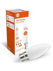 GE 4.7W LED Opal BC Candle Warm White Globe