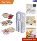 20pcs Double Compartment Condiment Container with Lids,Reusable Snack Contain...