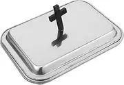 1 Set Communion Tableware Tray Bread Pressure Plate Christmas Party Tableware Christening Party Supplies Bread Plate Offering Plates for Church Glass Plates Stainless Steel Silver