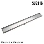 316 Stainless Steel 800mm Tile Insert Shower Grate Drain Floor Drain 80mm Outlet