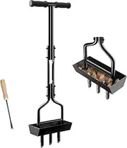 JONONMAS Lawn Aerator, Lawn Core Aerator Lawn Tool with Storage Tray, T-Handle Soil Aerator Core Aerating Tool Heavy Duty Aeration Manual Lawn Aerators for Compacted Soils Yard Grass Aerator