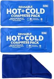 Reusable Hot & Cold Gel Packs (2-Pack) - Pain Relief Therapy Compress for Muscles, Joints, Cramps & Sport Injuries - Non-Toxic Silicone Ice Packs