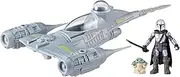 STAR WARS Mission Fleet Mando's N-1 Starfighter, Grogu & Mandalorian Action Figure Set, Ships, Toys for 4 Year Old Boys & Girls