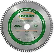 Oshlun SBFT-260080 260mm 80 Tooth FesPro Crosscut ATB Saw Blade with 30mm Arbor for Festool Kapex KS 120