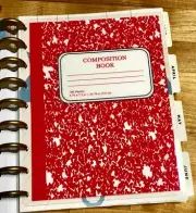 Bright Pink Composition Book Dashboard for use with a Classic Happy Planner-