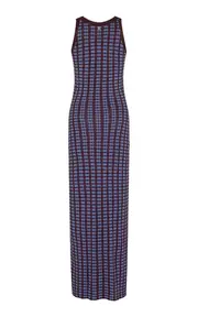 [Rabanne] Ribbed Split Maxi Dress
