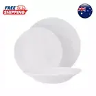 12 PCS Dinner Set 4 Dinner Plates 4 Side Plate 4 Bowls Stoneware White Porcelain
