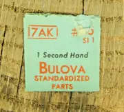 Genuine Bulova 7AK SI 1 Second Hand Watch Part Number 65 NEW OLD STOCK Silver