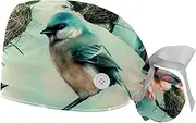 [YTYVAGT] 2-Pc,Gourd-Shaped Working Cap,Fisherman Hat with Buttons and Cotton Sweatband,Easter Blue Bird Egg