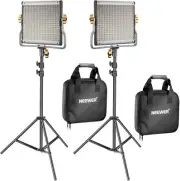 Neewer 2 Pack Dimmable Bi-Color 480 LED Video Light and Stand Lighting Kit Inclu